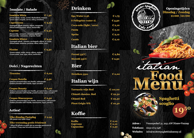 Mister Spaghetti Take Away Haarlemmermeer lunch & Dinner - Nieuw-Vennep