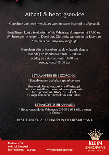 Opinii despre Klein Zakopane în Giesbeek - Horeca